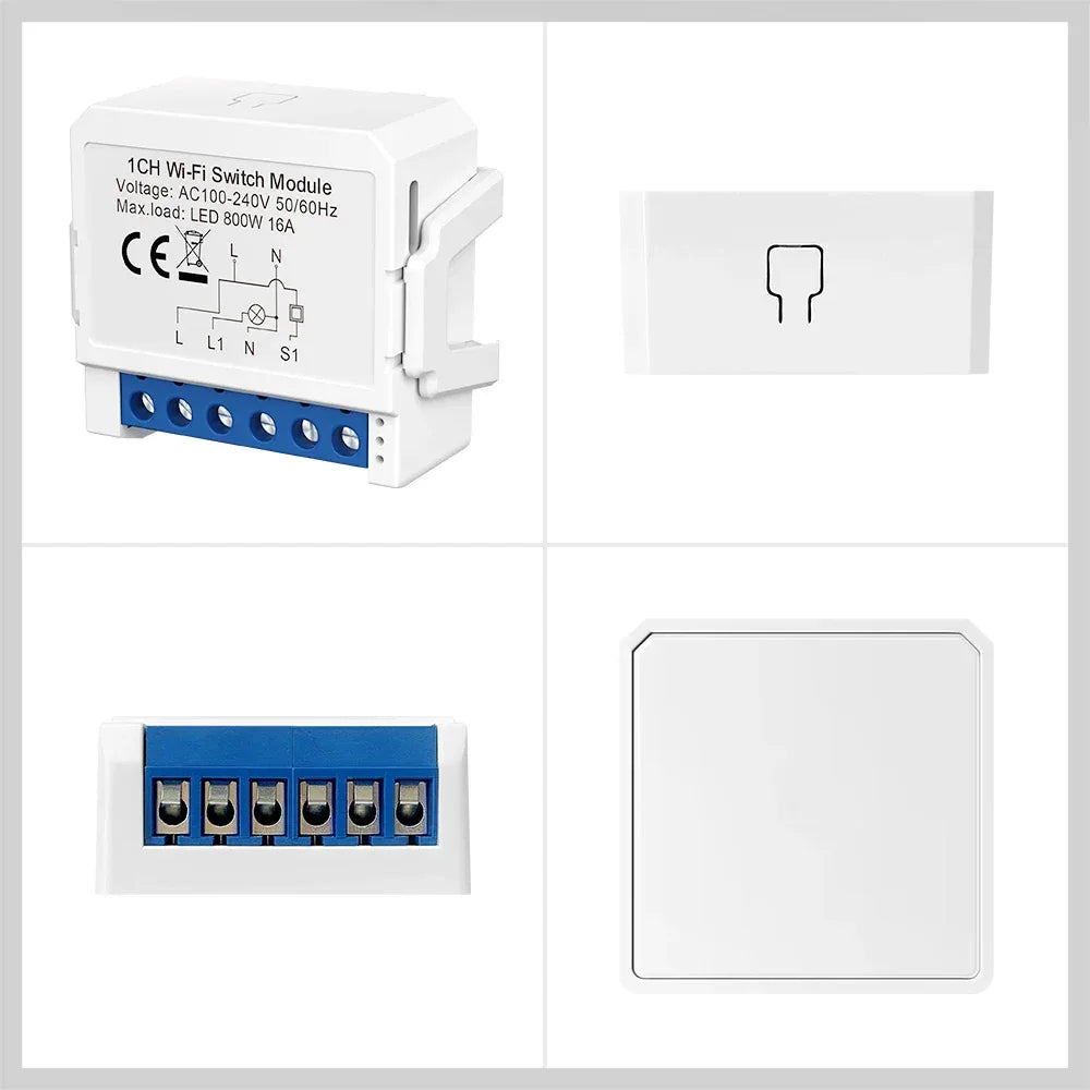 AVATTO WiFi Smart Light Switch Module，1/2/3/4 Gang DIY Breaker Neutral Wire Control Works With Tuya Alexa, Google Home