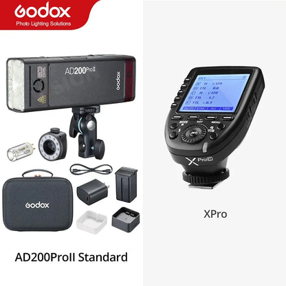 Godox AD200PRO II 200W Out-door Pocket Flash AD200PROII TTL HSS Speedlite Bi-color Modeling Lamp With X2T/X3/X3PRO/XPRO/XPROII