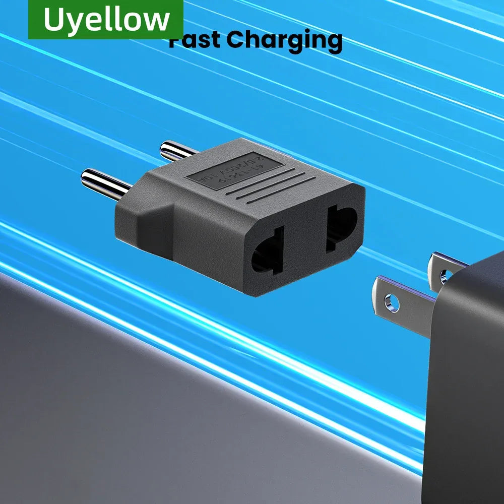 Uyellow US To EU Plug Adapter EU Euro KR Plug Adapter Travel KR Adapter Electric EU KR Plug Converter Power Socket Europe