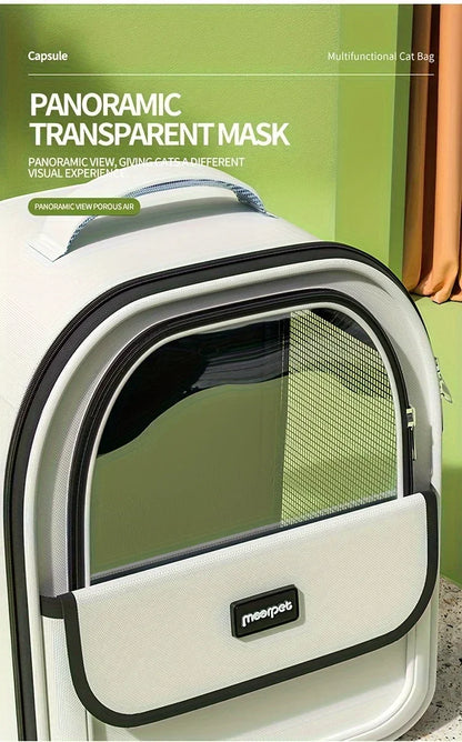 Pet Carrier Backpack, Going Out Large Cat Backpack Transparent Space Capsule Breathable Portable Bag Backpack Cat Dog Supplies