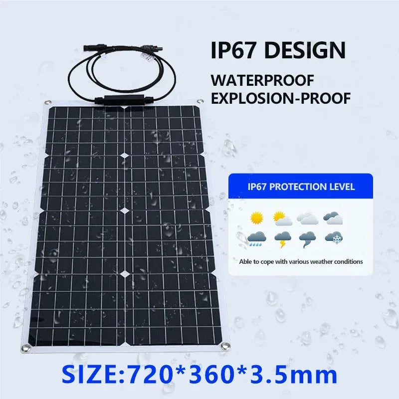 110V220V 6000W Flexible Solar Panel System Kit  12V Battery Charger Controller  Inverter Complete For Home Outdoor Capming