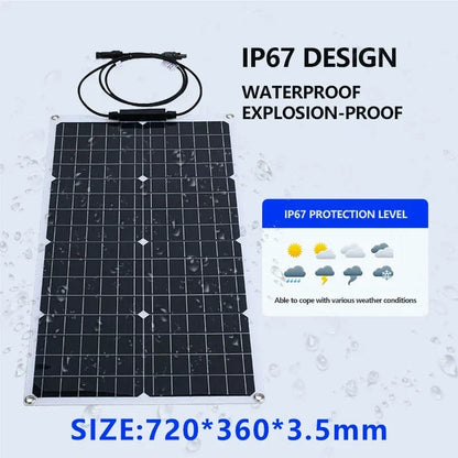 110V220V 6000W Flexible Solar Panel System Kit  12V Battery Charger Controller  Inverter Complete For Home Outdoor Capming