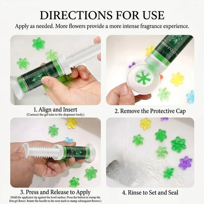 SERVAVEXA 5Pcs Toilet Cleaning Gel Kit Aromatic Flower Needle Stamp Cleaner Deodorizer Removes Stains & Limescale Fresh Scent