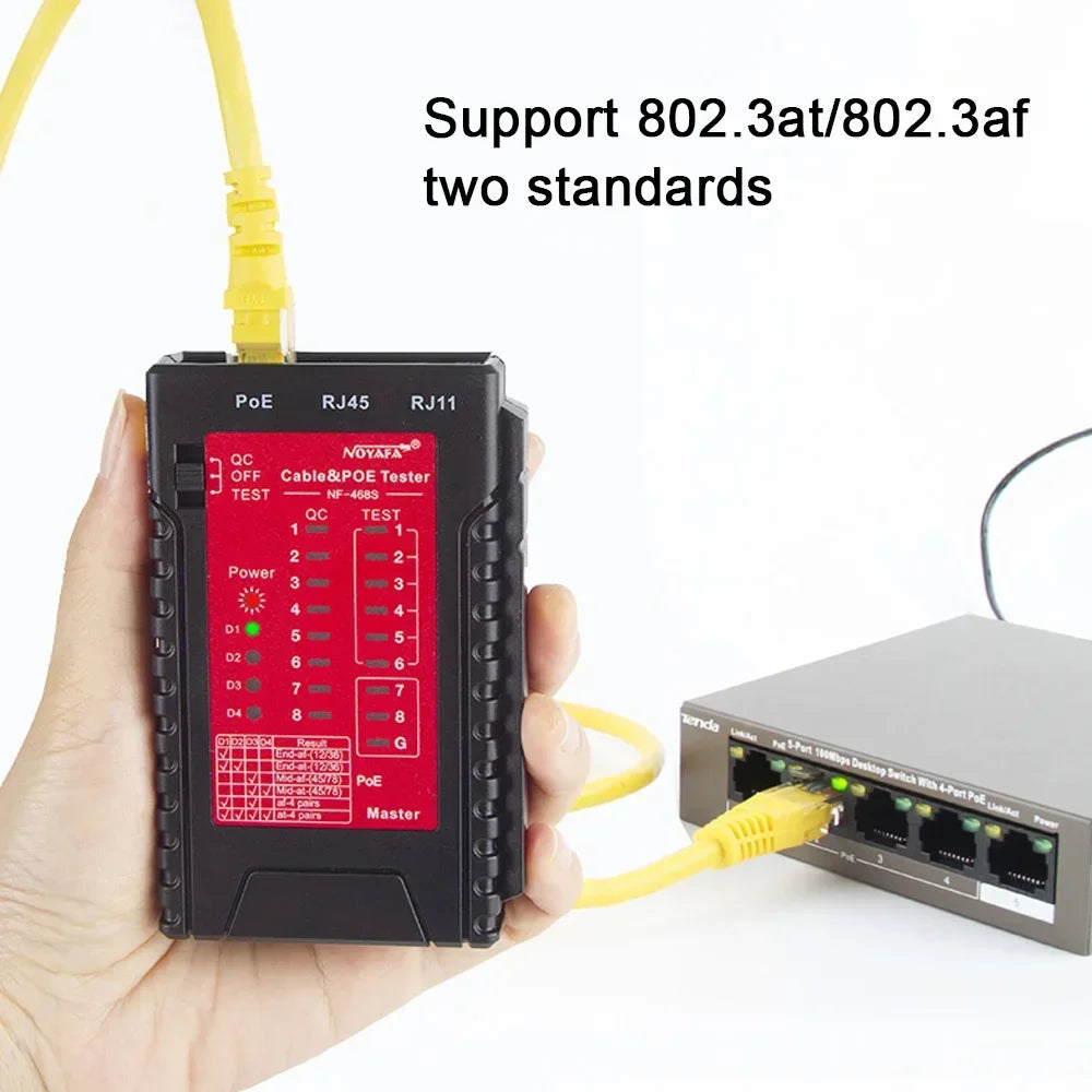NOYAFA NF-468S Network Cable Tester RJ11 RJ45 Wire Detector Cat5 Cat6 Cable/Wire Continuity Detectors Fault Point Tester