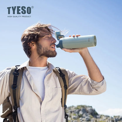 Tyeso Vacuum Flask for Men Women Stainless Steel Outdoor Water Bottles for Cycling Hiking 750ml 900ml Portable Water Bottle