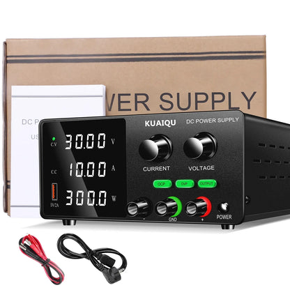 KUAIQU High Precision 30V10A Adjustable DC Stabilized Power Supply, Laboratory Specific Digital Display Power Supply, Aging Test