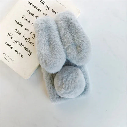 Soft Plush Phone Case For Xiaom Poco C85 C75 C71 C65 C61 C55 C51 C50 C40 C31 C3 Warm Winter Furry Rabbit Bunny Fur Cover