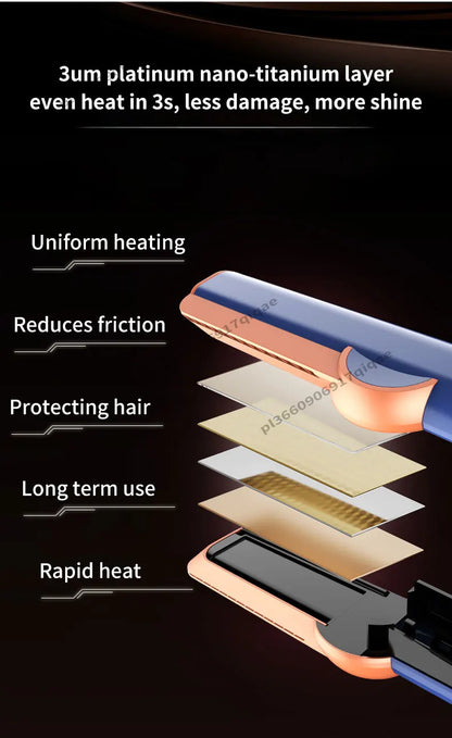 2 IN 1 Hair-care Airstrait Hair Straightener Hair Dryer Negative Ion Hair Styler Long-Lasting Styling Tool Hairdryer Machine