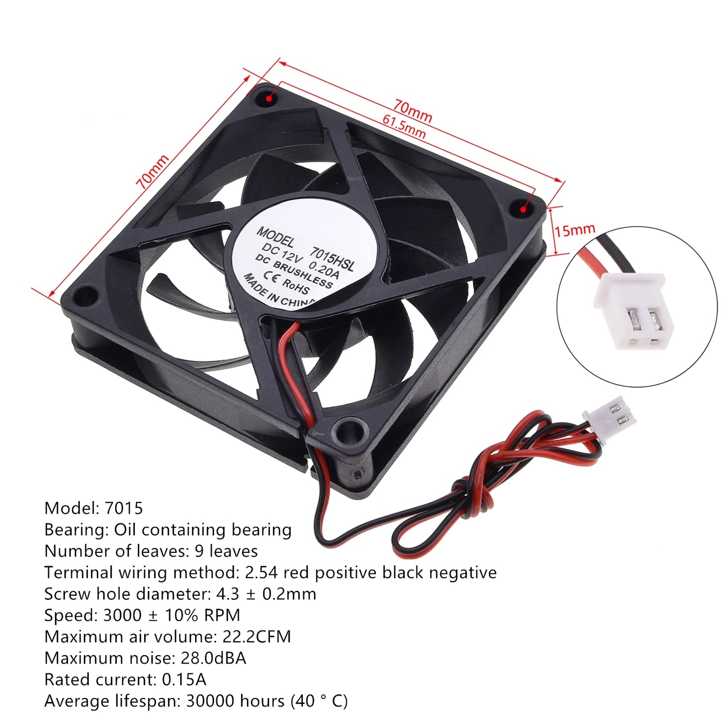 Silent DC12V Brushless Oil Content Cooling fan，for Power Supply Toy Chassis Multiple Sizes Available 2 3 4 5 6 7 8 9CM Silent