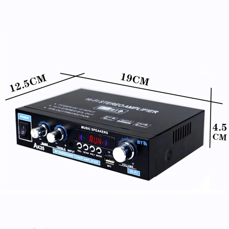 AK35/AV-660BT Audio Power Amplifiers 2 Channel Bluetooth-Compatible HIFI Sound Amplificador 110/220V Home Theater Sound System