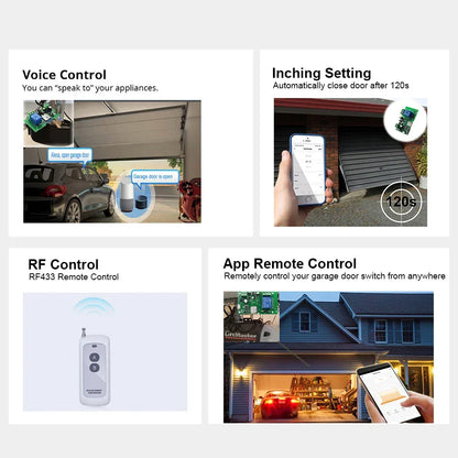 Two Relay Zigbee Tuya Switch 12V 24V 220V 230V 2CH Receier Module Dry Contact NO NC COM Inching Timer Rele for Light Motor Alexa