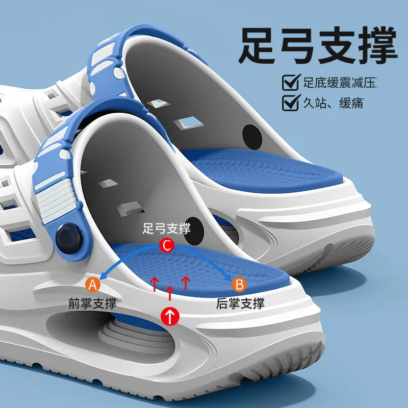 Cave Shoes for Men's Summer New Style, Non Slip and Non Tiring, Foot Arch Support, Outdoor Cool Slippers for Men Mens Shoes