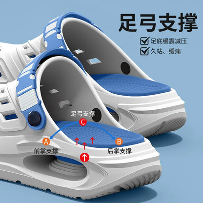 Cave Shoes for Men's Summer New Style, Non Slip and Non Tiring, Foot Arch Support, Outdoor Cool Slippers for Men Mens Shoes