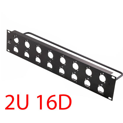 1U 2U Rack Patch Panel 8 12 16 24 Way Channel Flight Case Mount for XLR Connecctor Male Female SpeakOn Cabinet Mounting Panel