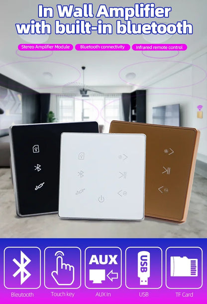 Bluetooth Wall Amplifier Home Theater Sound System Mini Audio Amplificador Smart Background Stereo Music Amp Hotel Restaurant