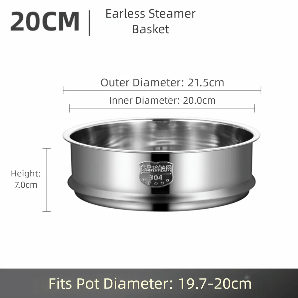 304 Stainless Steel Steamer Basket 16-32cm Thickened Pot Steaming Grid Safe Material Thicken Strainer Food Steam Rack