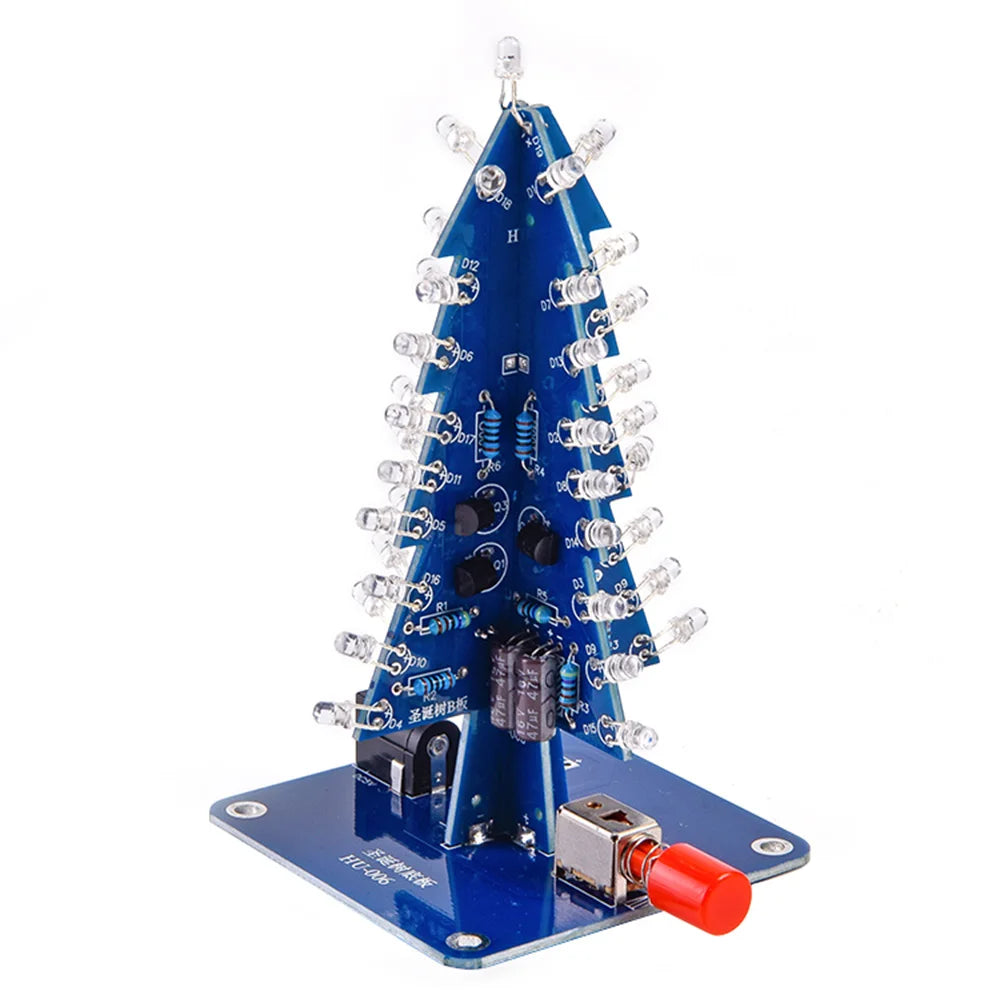 Three-Dimensional 3D Christmas Tree LED DIY Kit Colorful LED Flash Circuit Kit Electronic Fun Suite