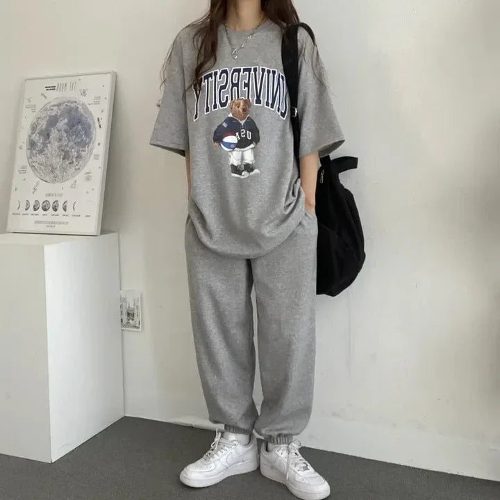 Cartoon Long Sleeve Tracksuits autumn Fashion Casual Sportswear Two Piece Pants Sets Female Large Size Women Suits 2024