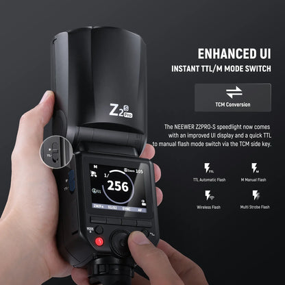 NEEWER Z2 PRO 2.4G TTL Round Head Flash Speedlite with 600 Full Power Flash For Nikon/Sony/Canon Wireless Compatible with Godox