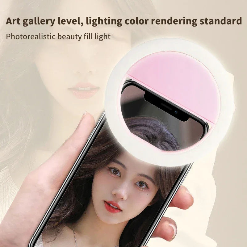 USB Charge LED Selfie Ring Light Mobile Phone Lens For Phone Selfie Light