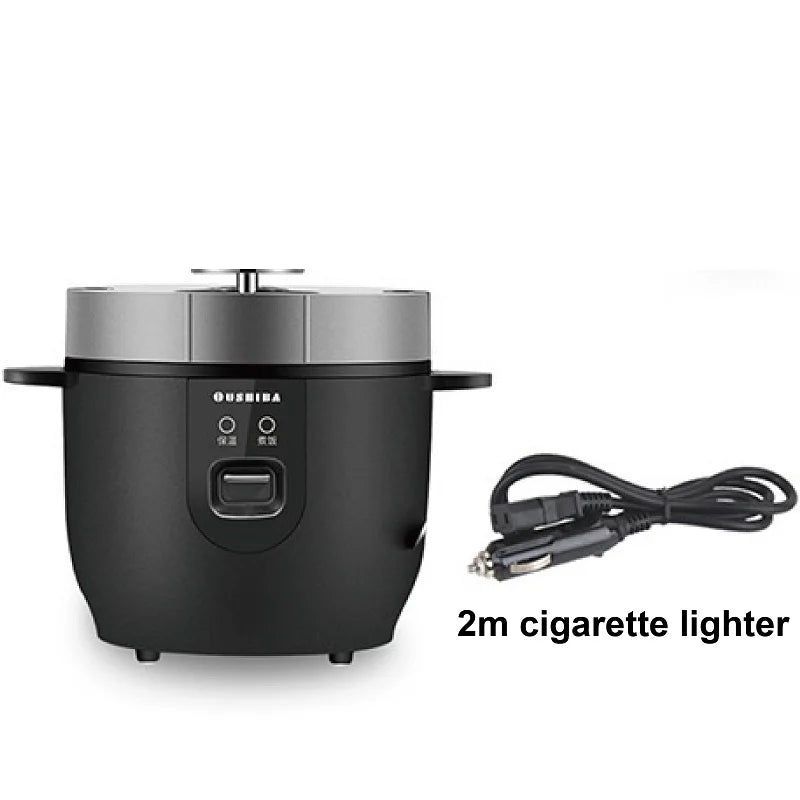 24V Car Electric Cooking Pot Non-stick Rice Cooker Portable Food Heater Multi-function Pot Truck Auto Keep Warm Pot 1.5L