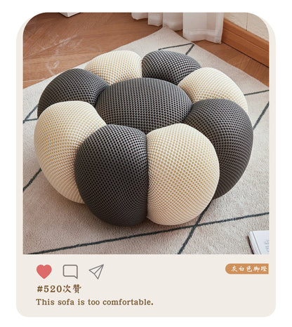 Nordic Sofa Pedal Simple Round Stool Low Ottomans Living Room Sofa Footstool 3D Fabric Creative Leg Footstool Pumpkin Footstools