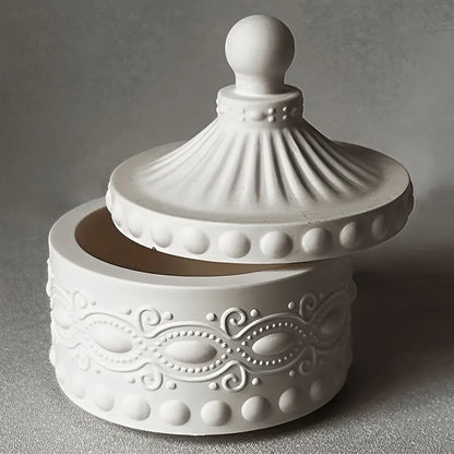 Gem Storage Box Silicone Mold DIY Concrete Round Bottle Making Mold, Used For Candle Cups, Jewelry Boxes, Vases, Fragrance Cups