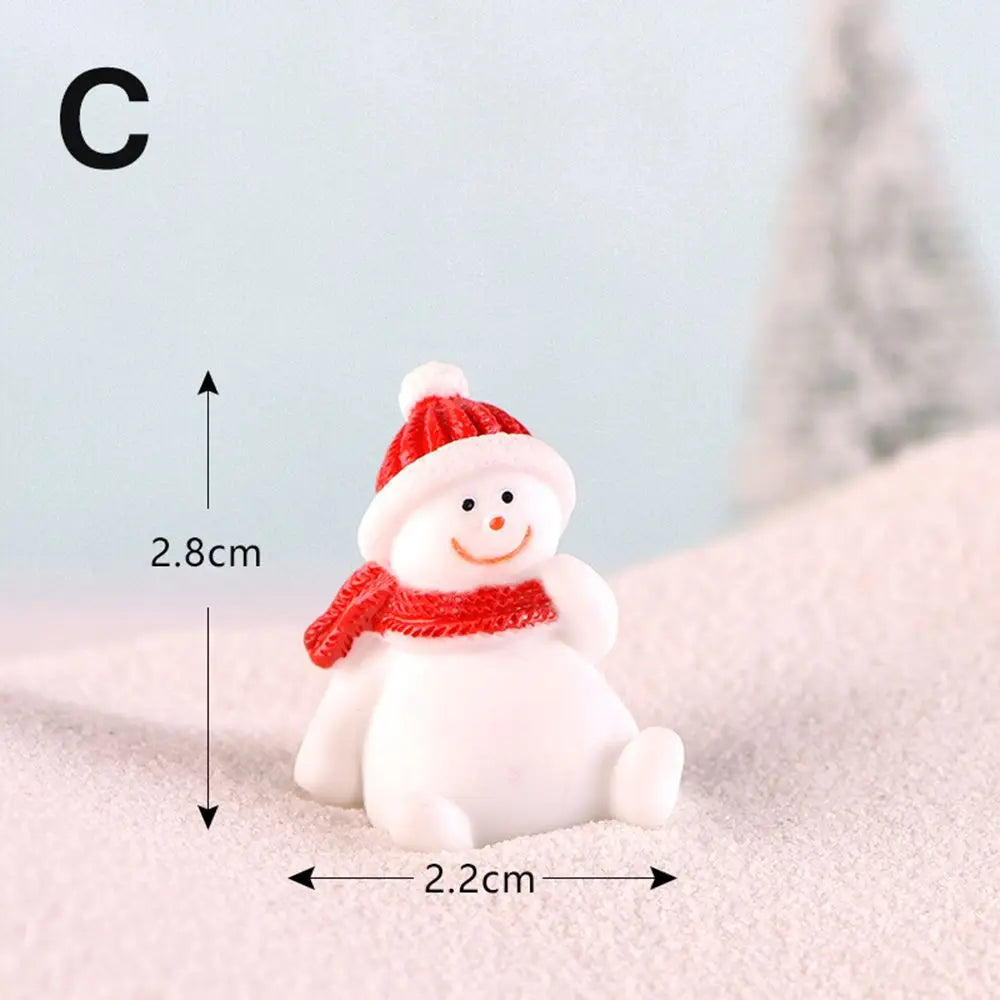 Gift Box Snowman Terrarium Dollhouse Fairy Garden Figures Micro Landscape Ornaments Figurines Christmas Miniature