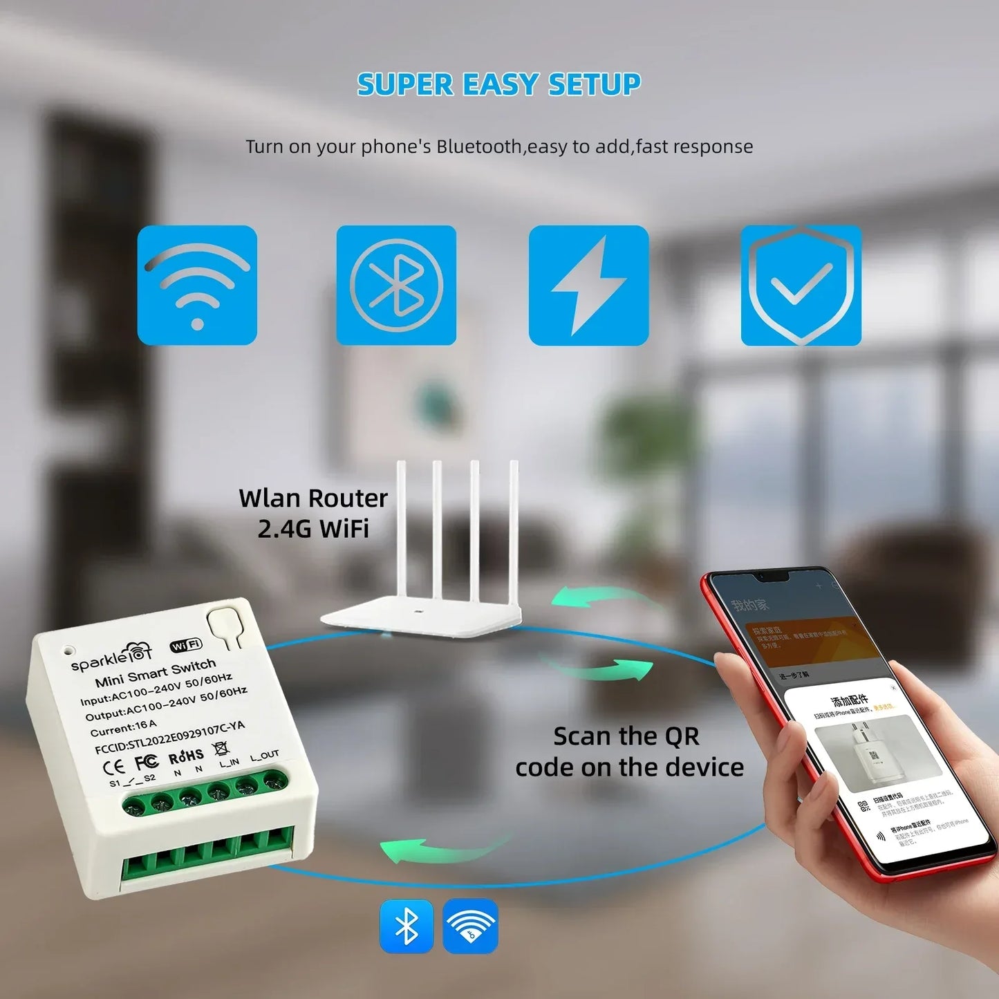 Matter 16A WiFi mini Smart Switch Pass-through Disconnect Dual Control Outletorks Remote Control Timer  Work with HomeKit Alexa