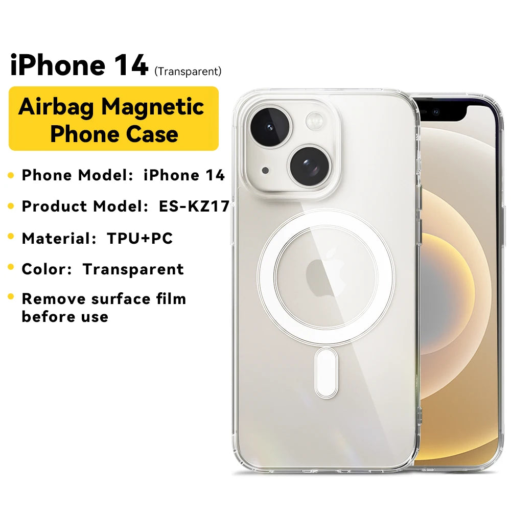 Essager Magnetic Case for iPhone 15 14 13 12 Pro Max Case Shockproof Cover for iPhone 14 Pro Max 15 Plus 15pro Macsafe TPU Cases