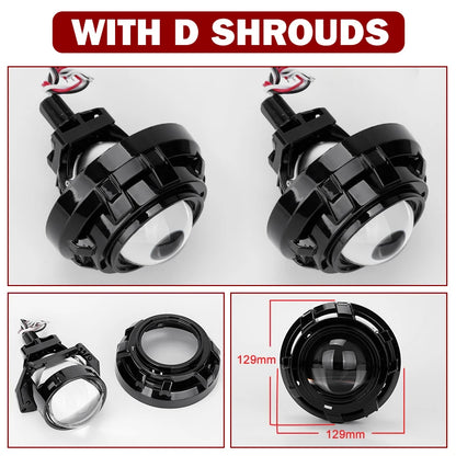 3.0 Inch Bi LED Projector Hella Lenses H4 H7 9005 9006 Car Headlight Bulbs Retrofit Kits Angel Eyes Halo Lights WHITE DRL 120W