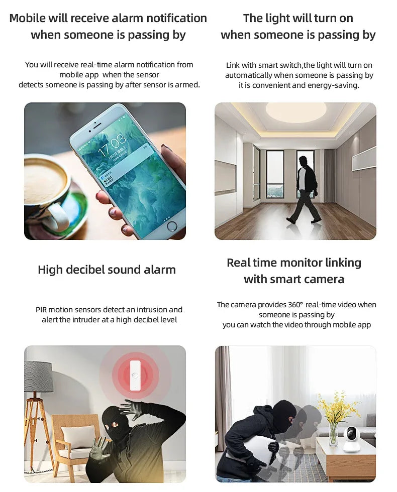 WiFi Zigbee PIR Motion Sensor Smart Home Human Body Infrared Detector Security Smart Life Works With Alexa Google Home