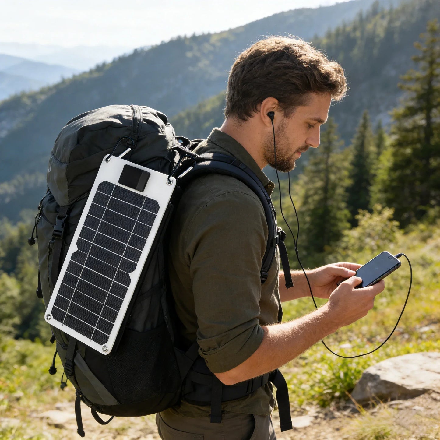6W Portable Solar Panel Charger 5V USB Output High Efficiency Monocrystalline Solar Phone Charger for Mobile Power Bank Outdoor