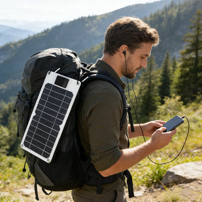 6W Portable Solar Panel Charger 5V USB Output High Efficiency Monocrystalline Solar Phone Charger for Mobile Power Bank Outdoor