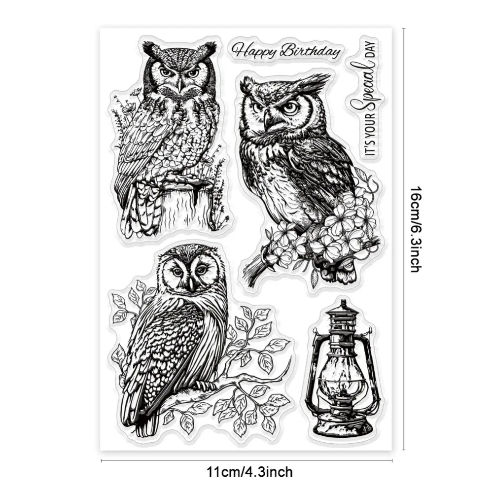 Animal Postman Silicone Clear Stamps Fox Hamster Rabbit Cat Transparent Stamps for Birthday Valentine's Day Cards Making DIY