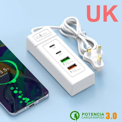 USB C Charger Power Strip Multi Ports Fast Charging EU/US/UK Plug Power Adapter Quick Charge 3.0 PD Type C Wall Charger Socket