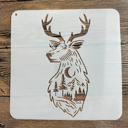20*20 cm DIY mandala mold for painting stencils stamped photo album embossed paper card on wood, fabric wall christmas deer