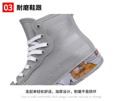 Men Rain Boots Fashion Trendy Nude Boots Anti-skid Work Chef Shoes Durable Waterproof Rubber Fishing Shoes Male Sneakers 2023New