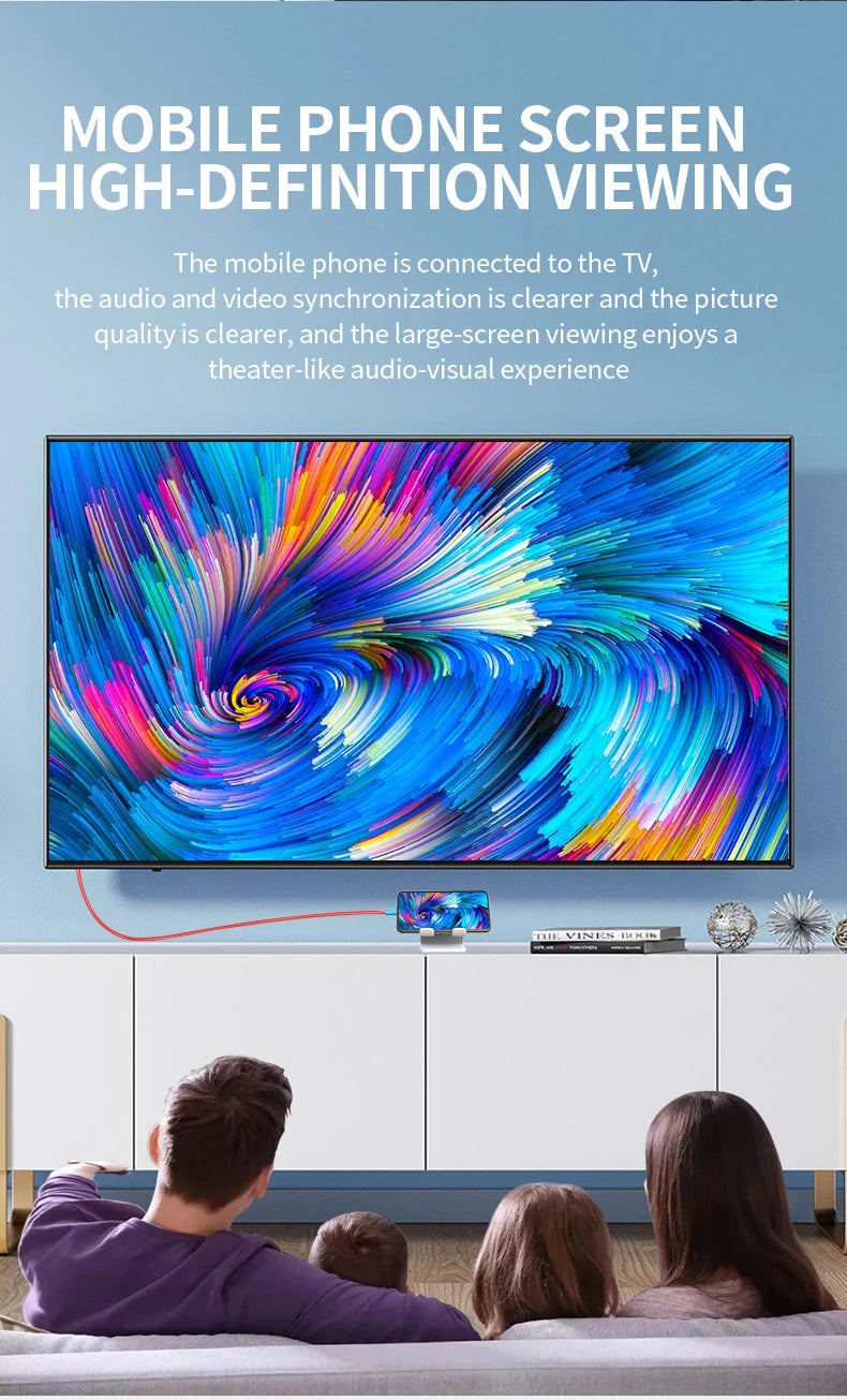 2M USB C to HDMI 4K Cable 100W PD Charging Portable Converter Type C to HDTV for TV Docking Steam Deck Laptop Phone Tablet