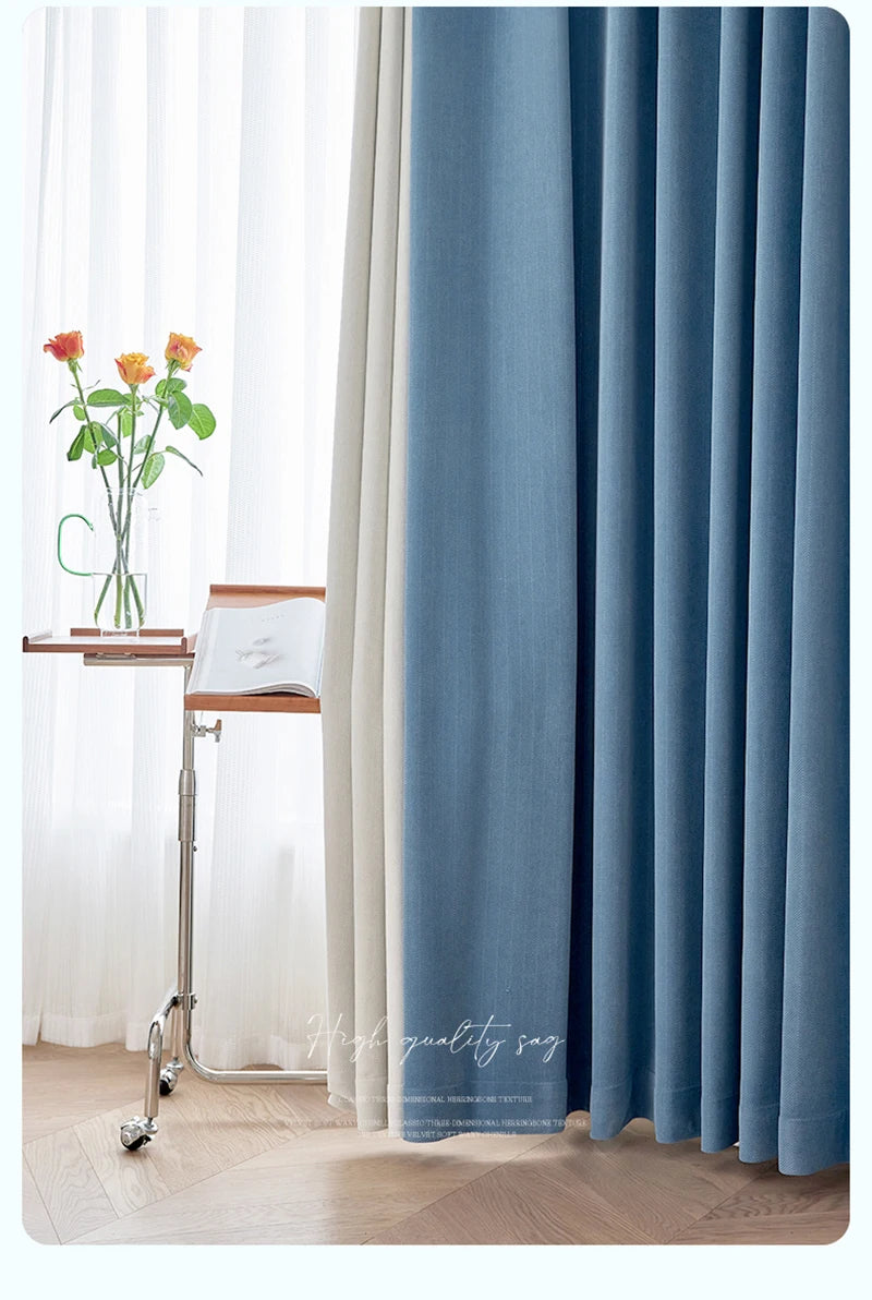 Modern Simple Blackout Curtain Luxury Living Room Drape Room Balcony Floor-to-ceiling Windows Curtains Bedroom Soundproof Drapes