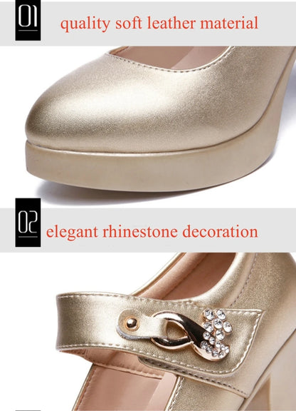 5 8 10cm Small Size 32-44 Elegant Gold Silver Wedding Shoes Women Platform Pumps 2026 Block High Heels Shoes Dress Office Model