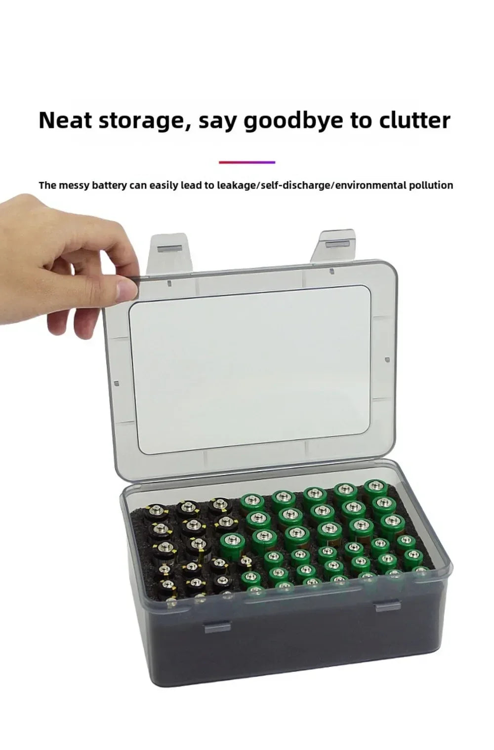 Battery Storage Organizer Holder Holds 54 AA AAA Batteries Battery Box Case Garage Container Home Drawer Organization Dispenser