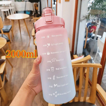 3PCS Sports Water Bottle with Time Marker Leak-proof Cup Motivational Portable Water Bottle for Outdoor Sport Fitness BPA Free