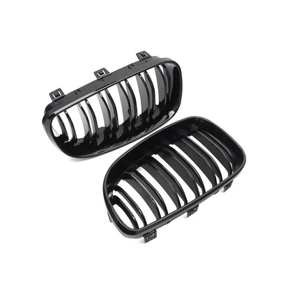 Car Front Grills Kidney For BMW 1 SERIES E81 E82 E87 E88 5DR 3DR Glossy Black Kidney Grilles Dual Slat 2007-2013