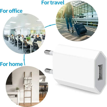 5V/1A Mini EU Plug Charger USB Mobile Phones Charger USB-C Quick Charger Wall Power Adapter Chargers For iPhone Samsung Xiaomi