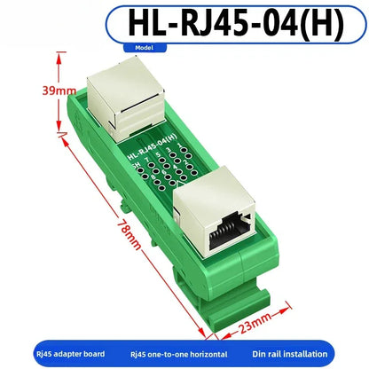 RJ45 adapter terminal RJ45 adapter terminal Cat5e Cat6 adapter board network port DIN35 guide rail installation