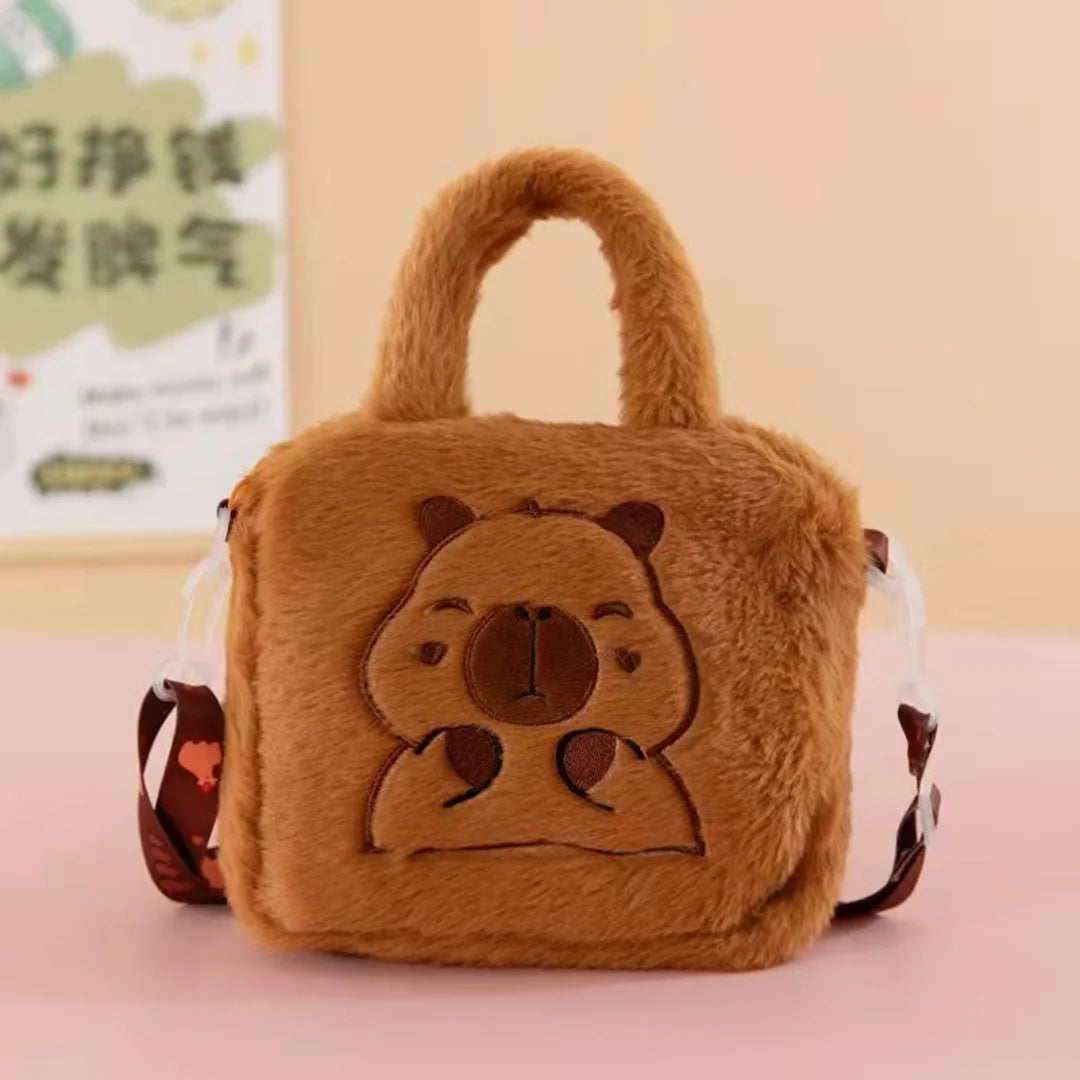 Anime Sanrio Kuromi Capybara Handbag My Melody Cinnamoroll Plush Cosmetic Bag Hello Kitty Travel Storage Bag Women Toy Gifts
