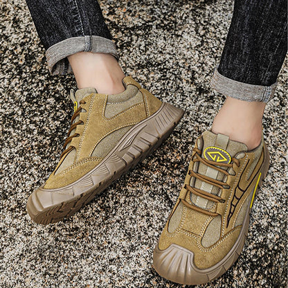 Oulylan Men's Lightweight Safety Shoes Breathable Low-Top Work Shoes Outdoor Fashionable Wear-Resistant Labor Protection Shoes