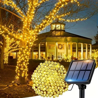 50-200 LED Outdoor Solar String Fairy Light Festoon Waterproof Street Garland Solar Power Lamp Christmas Party for Garden Decor