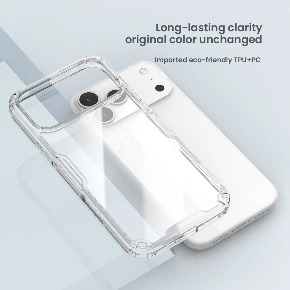 Nillkin for iPhone 17 Pro Max 16 Pro Max 15 Pro  14 13 iPhone series TPU+PC Silicone Soft Transparent Phone Back Cover